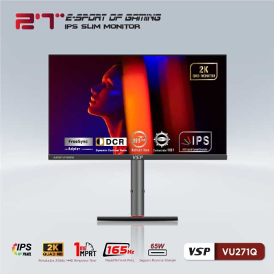 Màn hình máy tính LCD VSP VU271Q | 27 inch/2K/QHD/Tấm nền IPS/165Hz Chính Hãng