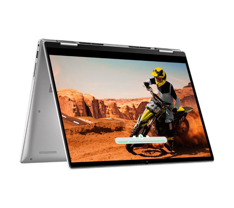 Laptop Văn Phòng Dell ins 7435 2in1 Ryzen 5-7530U 8G SSD512 VGA AMD Màn 14.0FHD Cảm Ứng Win-11 Vỏ Nhôm Xám Xanh