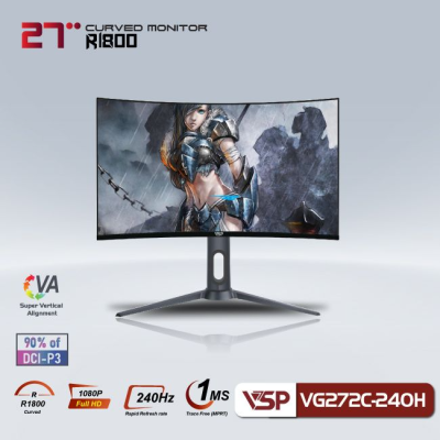 Màn hình máy tính LCD Cong VSP VG272C - 240H | 27 inch/Full HD/Tấm nền VA/240Hz Chính Hãng