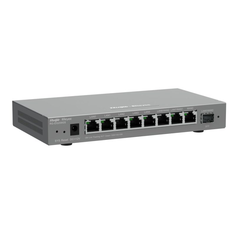 Router Ruijie RG-EG209GS 8 cổng 10/100/1000 Base-T, 1 cổng SFP, hỗ trợ 200 người dùng