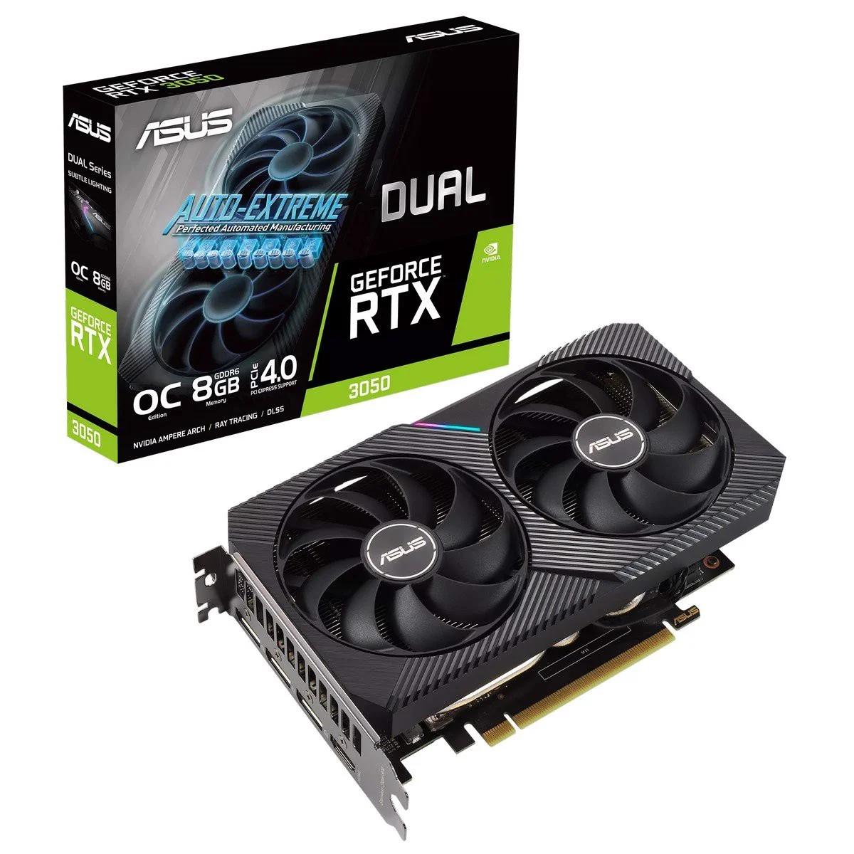 VGA Asus RTX 3050 8GB V2 GDDR6 Dual OC Edition (DUAL-RTX 3050-O8G-V2)