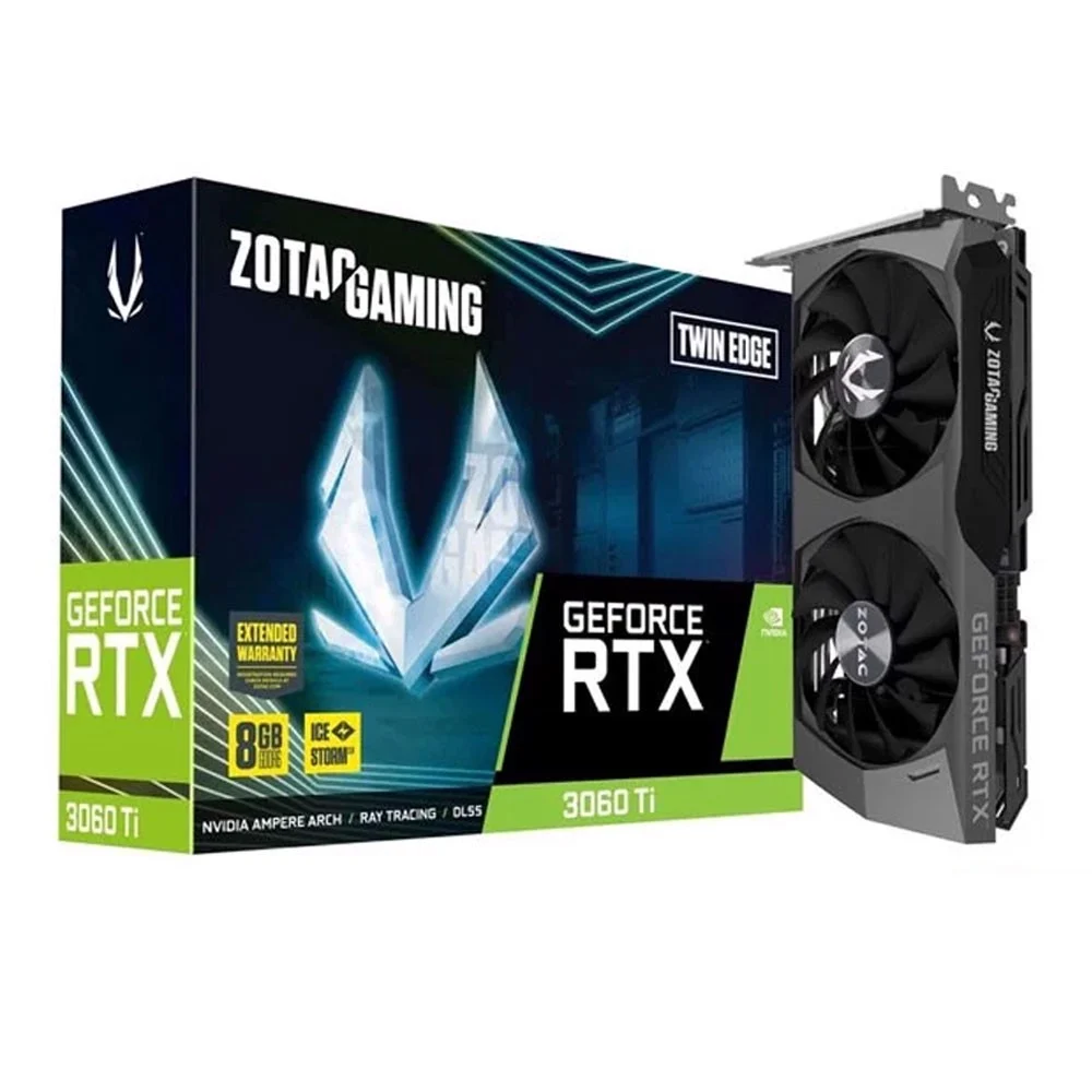 Card màn hình VGA Zotac RTX 3060 Ti 8GB GDDR6 Twin Edge 2 Fan (ZT-A30610E-10M)