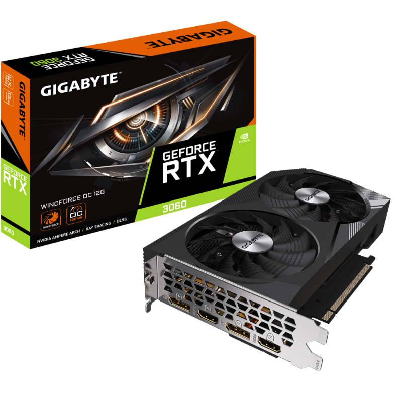 Card màn hình VGA GIGABYTE GeForce RTX 3060 WindForce OC 12G (rev. 1.0)
