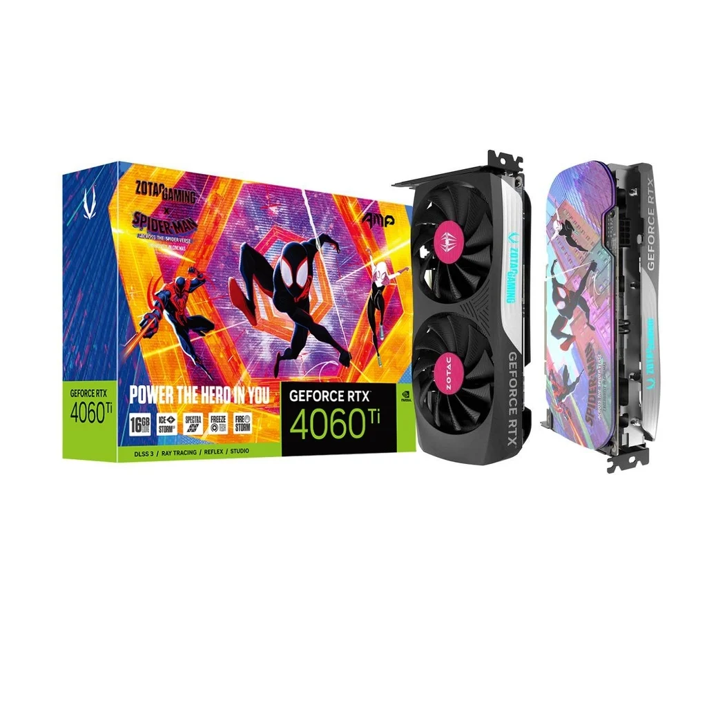 Card màn hình VGA Zotac Gaming GeForce RTX 4060 Ti 16GB AMP SPIDER-MAN (ZT-D40620F-10SMP)