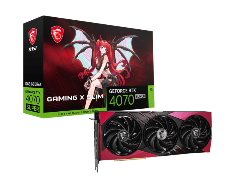 Card màn hình VGA MSI GeForce RTX 4070 Super 12G Gaming X Slim MLG