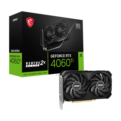 Card màn hình VGA MSI RTX 4060 TI Ventus 2X Black 8GB GDDR6 OC