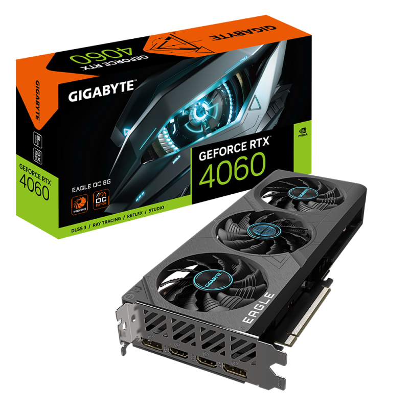 Card màn hình VGA GIGABYTE GeForce RTX 4060 EAGLE OC 8GB (GV-N4060EAGLE OC-8GD)