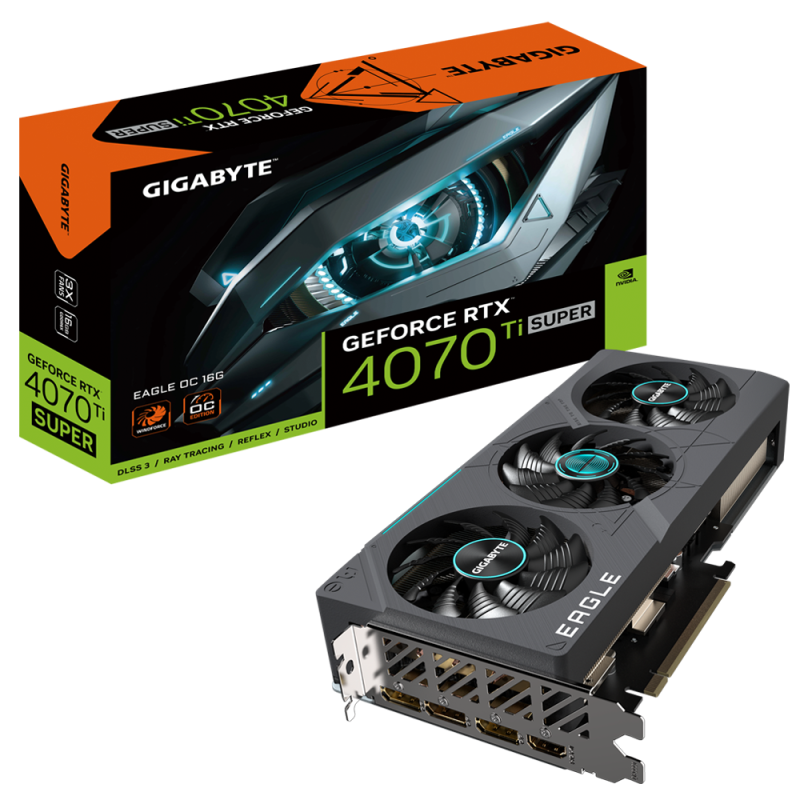 Card màn hình VGA GIGABYTE GeForce RTX 4070 Ti SUPER EAGLE OC 16G (GV-N407TSEAGLE OC-16GD)