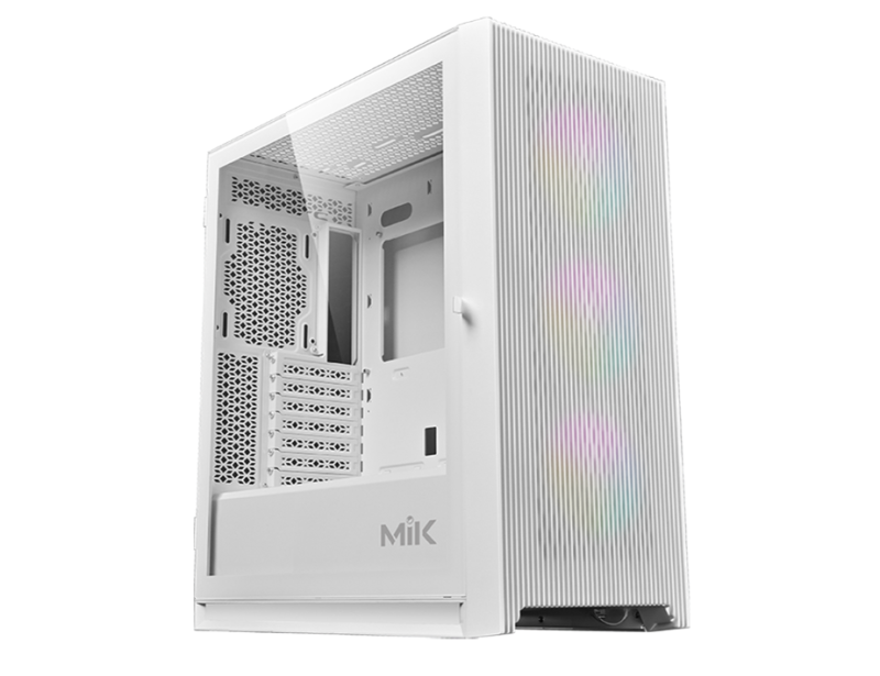 Thùng máy Case MIK STORM 360 White | Trắng, Kèm 3 Fan RGB