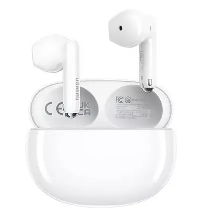 Ugreen 50647 Bluetooth 5.2 Hitune H3 25 hours 50ms Màu Trắng Tai nghe nhét tai không dây Bộ mã hóa AAC SBC Micrô nói chuyện ENC độ trễ thấp WS109 20050647