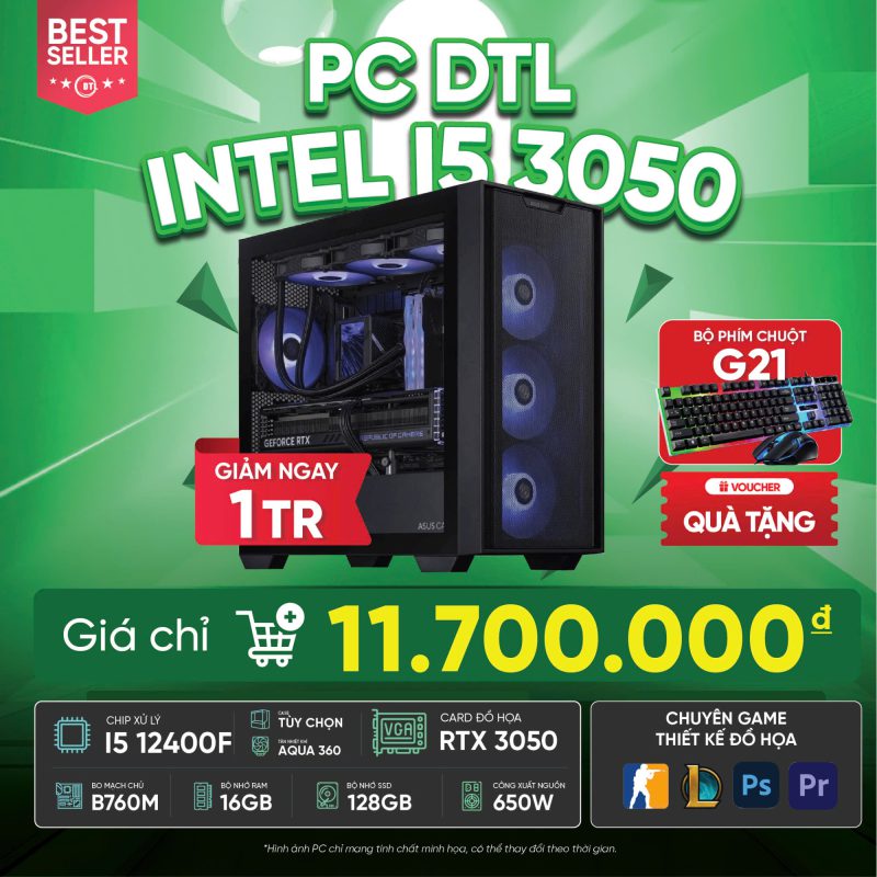 PC DTL Intel i5-12400F VGA RTX 3050