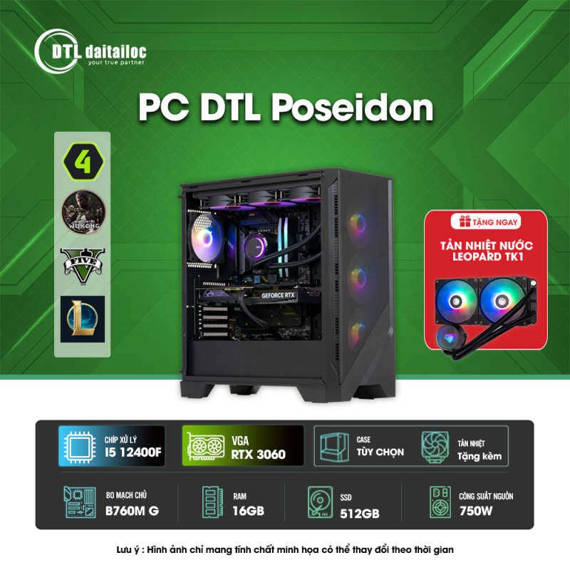 PC DTL Poseidon i5-12400F/ VGA RTX 3060