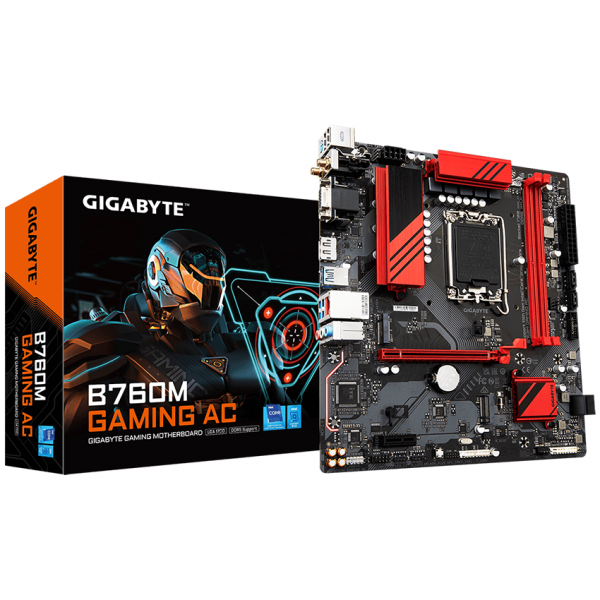Mainboard Gigabyte B760M Gaming AC (rev. 1.x) | Intel B760, Socket 1700, Micro ATX, 2 khe DDR5