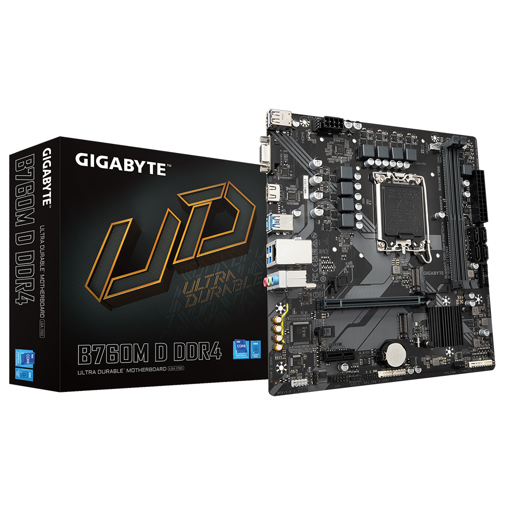 Mainboard Gigabyte B760M D DDR4 (rev. 1.0) | Intel B760, Socket 1700, Micro ATX, 2 khe DDR4