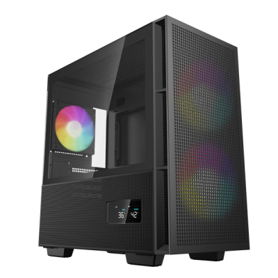 Thùng máy Case Deepcool CH360 Digital - Đen | Kèm sẵn 3 fan ARGB