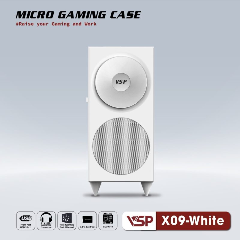 Case VSP X09 Trắng (Gaming - MATX)